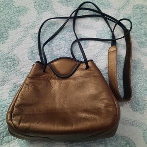 Vintage bronze leather pouch purse Jo Ann Page bag